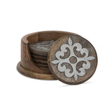 GG Collection S/6 Wood And Metal Coaster - 20% OFF